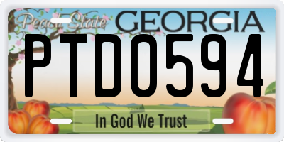 GA license plate PTD0594