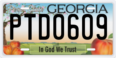 GA license plate PTD0609