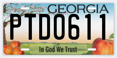 GA license plate PTD0611
