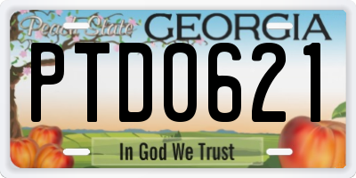 GA license plate PTD0621
