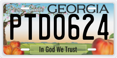 GA license plate PTD0624