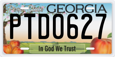 GA license plate PTD0627