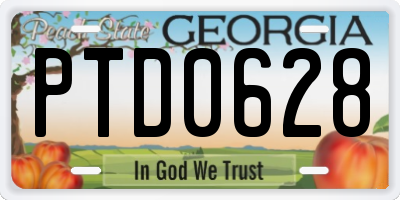 GA license plate PTD0628