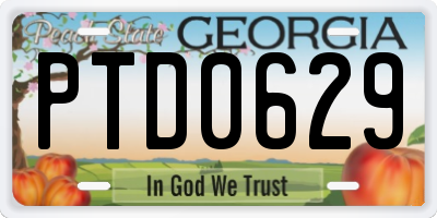 GA license plate PTD0629