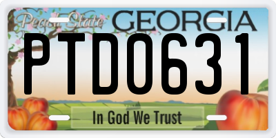 GA license plate PTD0631