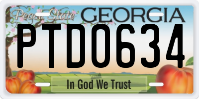GA license plate PTD0634
