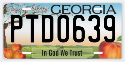 GA license plate PTD0639