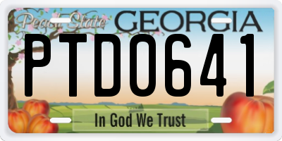 GA license plate PTD0641