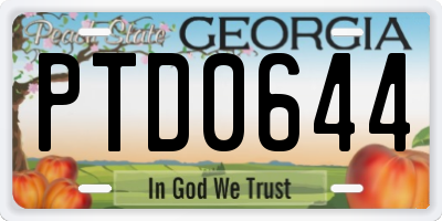 GA license plate PTD0644
