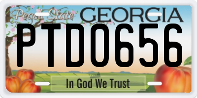 GA license plate PTD0656