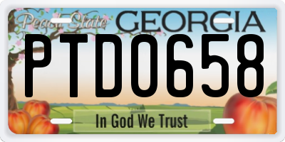 GA license plate PTD0658