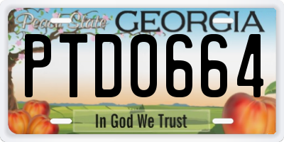 GA license plate PTD0664