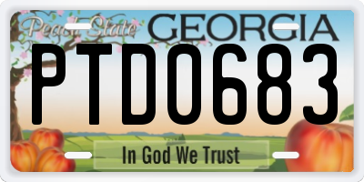 GA license plate PTD0683
