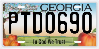 GA license plate PTD0690