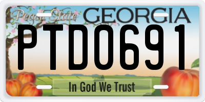 GA license plate PTD0691
