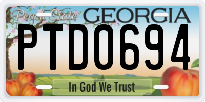 GA license plate PTD0694