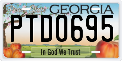 GA license plate PTD0695