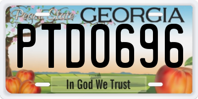 GA license plate PTD0696