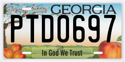 GA license plate PTD0697
