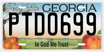 GA license plate PTD0699