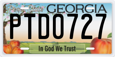 GA license plate PTD0727