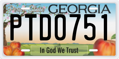 GA license plate PTD0751