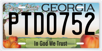 GA license plate PTD0752