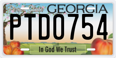 GA license plate PTD0754