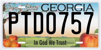 GA license plate PTD0757