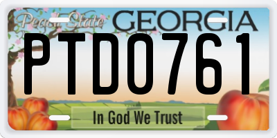 GA license plate PTD0761