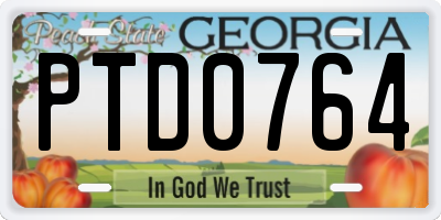 GA license plate PTD0764