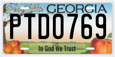 GA license plate PTD0769