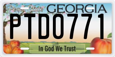GA license plate PTD0771