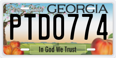 GA license plate PTD0774