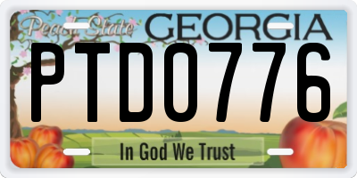 GA license plate PTD0776