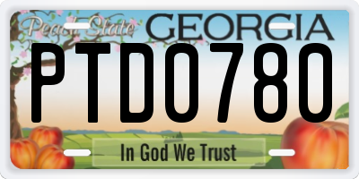 GA license plate PTD0780