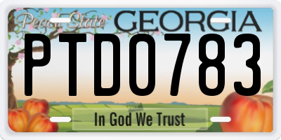 GA license plate PTD0783