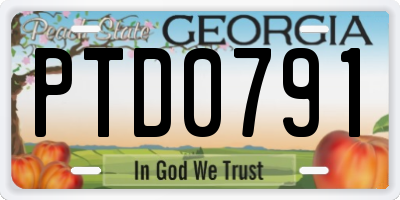 GA license plate PTD0791