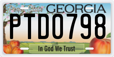 GA license plate PTD0798
