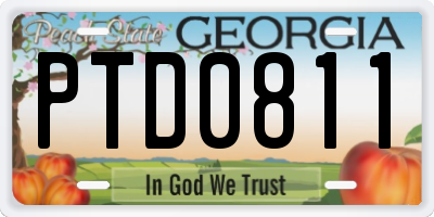 GA license plate PTD0811