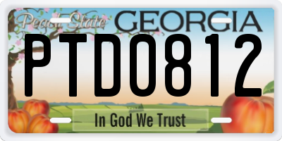 GA license plate PTD0812