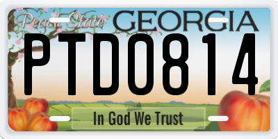 GA license plate PTD0814