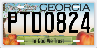 GA license plate PTD0824