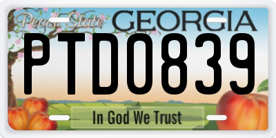 GA license plate PTD0839