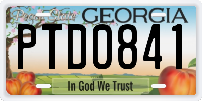 GA license plate PTD0841