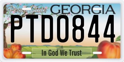 GA license plate PTD0844