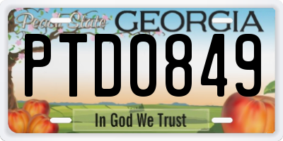 GA license plate PTD0849