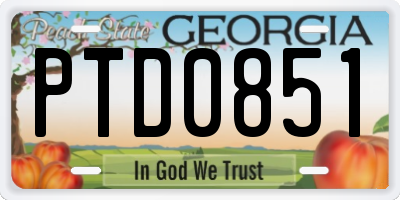 GA license plate PTD0851