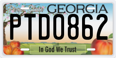 GA license plate PTD0862