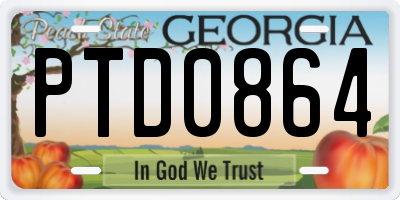 GA license plate PTD0864
